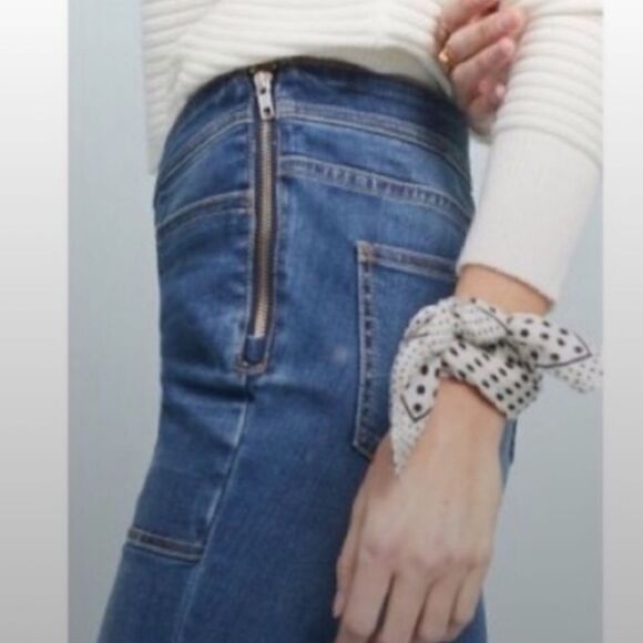 Anthropologie Pilcro & The Letterpress Hi-Rise Cropped Bootcut Utility Jeans 25 - Picture 2 of 10